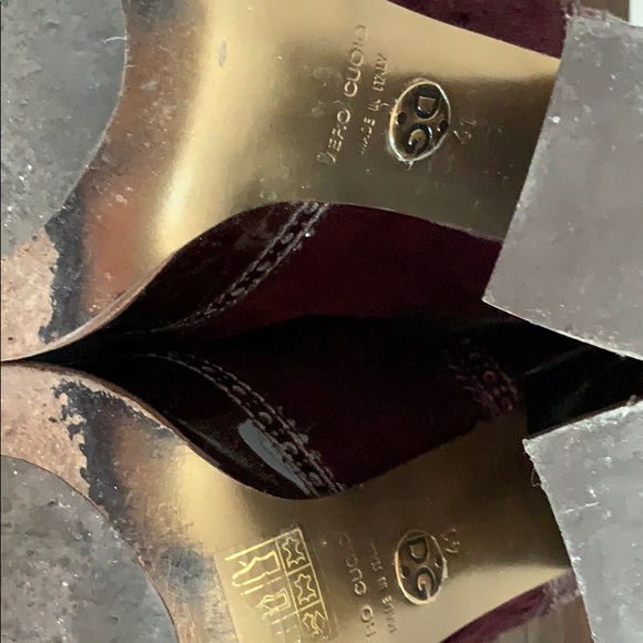 Dolce & Gabbana chunky gold heel mohair booties - Picture 5 of 6